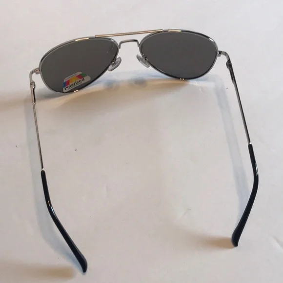 Unisex Sunglasses 100% UV protected Polarized Silver Frame/Blue Lens - Picture 5 of 6